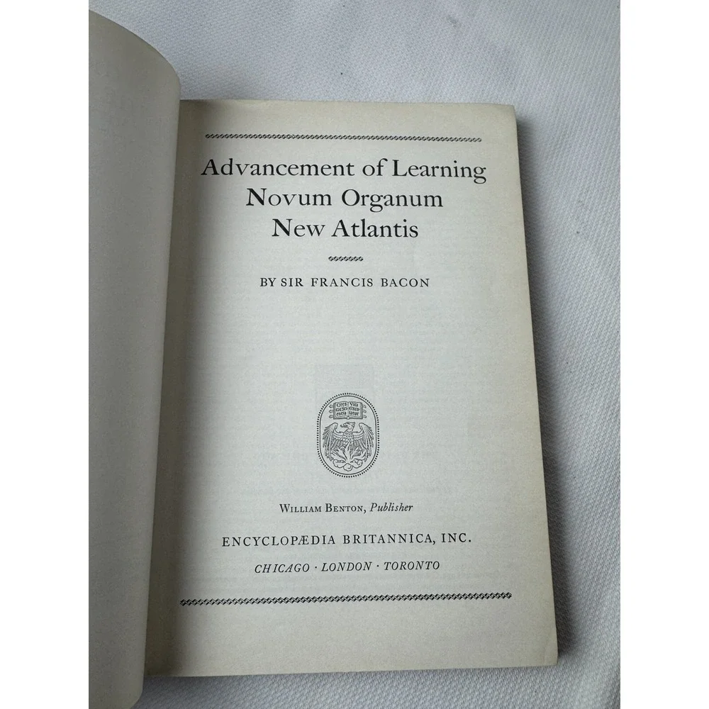 Britannica Great Books Francis Bacon Essays Vintage‎ Collectible Book